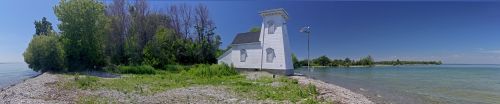 Panoramic view of Point Traverse lighthouse